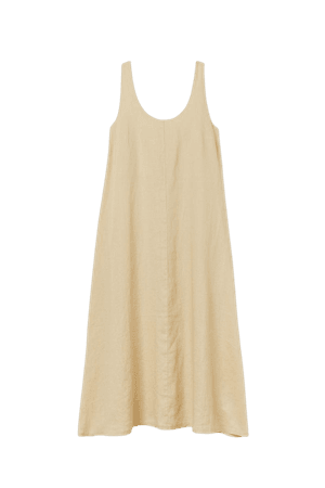 Flared Linen Dress - Light yellow - Ladies | H&M US
