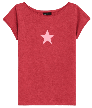 poppy red linen Australie star t-shirt