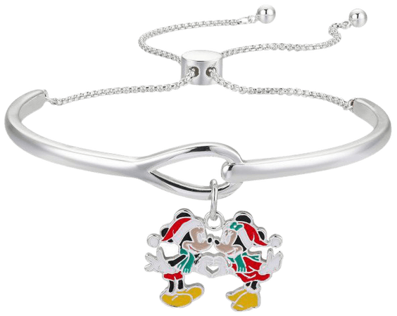 Santa Mickey and Minnie Mouse Cuff Bolo Bracelet | shopDisney