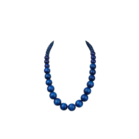 Blue Necklace Blue Beaded Necklace Long Chunky Necklace | Etsy