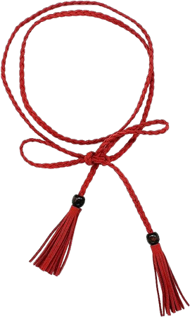 Women Waist Belt PU Leather Waist Chain/Rope with Tassel Beads Vintage Style 57 inch(red) at Amazon Women’s Clothing store