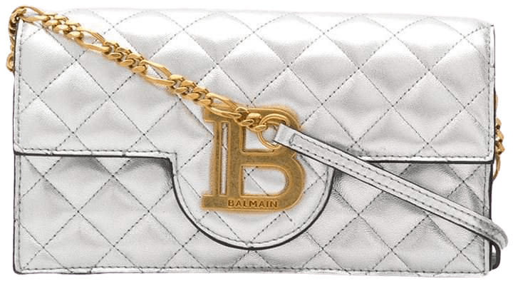 quilted B logo clutch