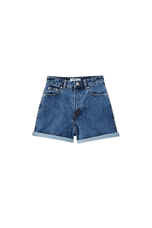 Denim shorts with turn-up hems - ecologically grown cotton (at least 50%) - pull&bear