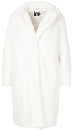 long fur coat white