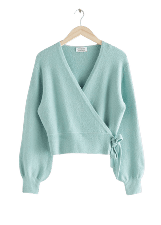 Wrap Cardigan - Turquoise - Cardigans - & Other Stories