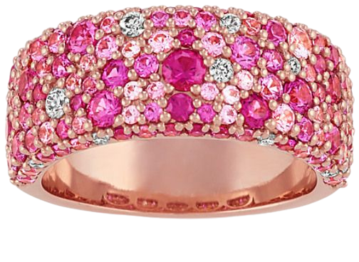 Mosaic Pink Sapphire and Diamond Ring (8.8mm) | Shane Co.