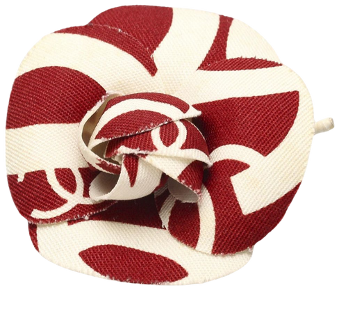 Chanel, Red logo camellia brooch