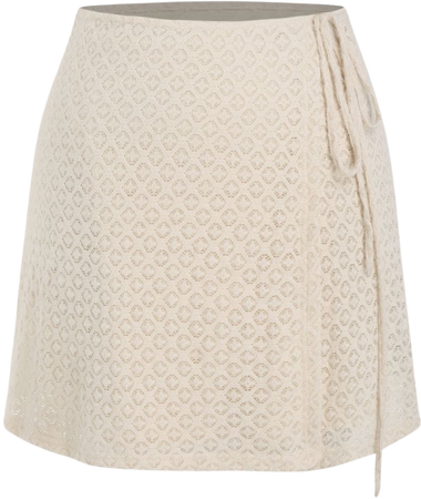Lace Middle Waist Geometric Mini Skirt Curve & Plus - Cider