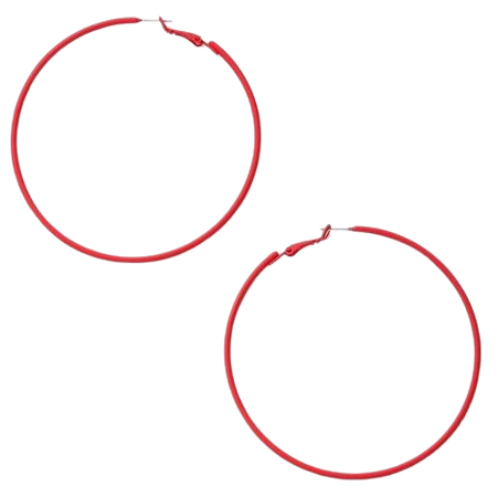 red hoop earrings