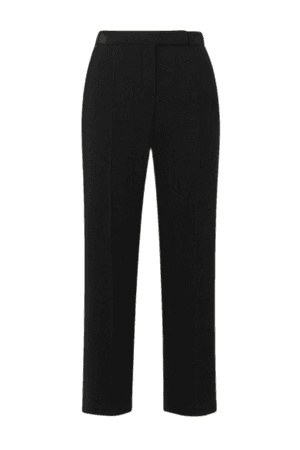 Micenea Wool-blend Crepe Straight-leg Pants - Black