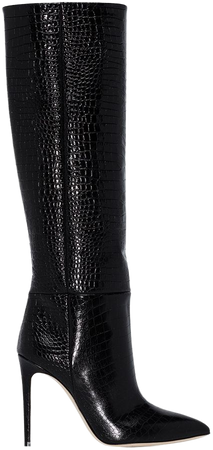 Paris Texas crocodile-effect 105mm knee-high Boots - Farfetch