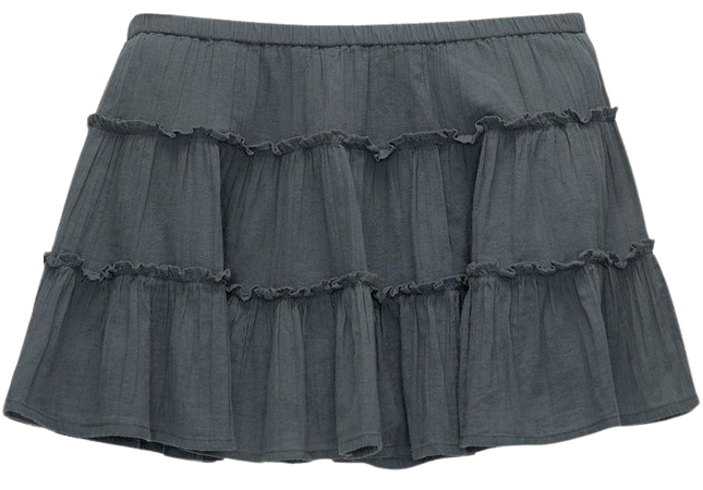 Rustic mini skirt with ruffles - pull&bear