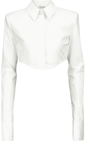 The Attico - Cropped cotton canvas shirt