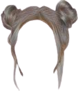 Gray Hair Space Buns PNG