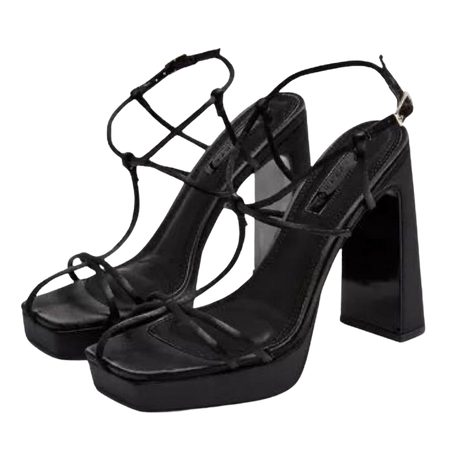 Y2K chunky heels black shoes