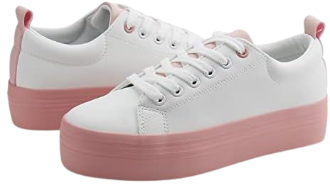 Amazon.com | JABASIC Women Lace Up Platform Sneakers Comfortable Casual Fashion Sneaker Walking Shoes (8,Purple) | Walking
