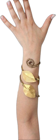 gold leaf forearm cuff bracelet jewelry