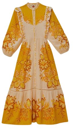 Aura Cream Floral Maxi Dress – FARM Rio