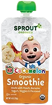 Amazon.com: Sprout Organic Baby Food, Stage 4 Toddler Smoothie Pouches, Peach Banana with Yogurt, 4 Oz Purees (Pack of 12) : Baby