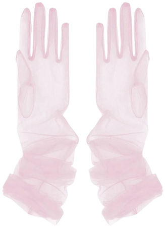 mesh pink gloves