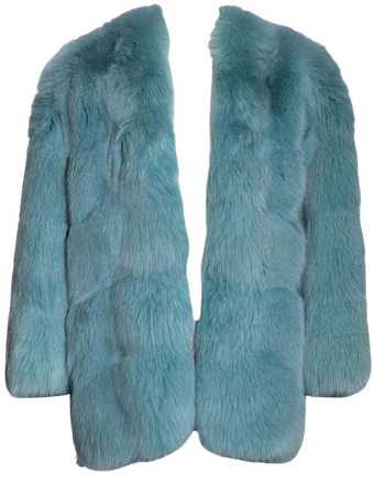 Gucci by Tom Ford aqua blue fox fur coat, fw 1997 For Sale at 1stDibs