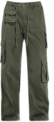 Amazon.com: ZMPSIISA Women High Waisted Cargo Pants Wide Leg Casual Pants 6 Pockets Combat Military Trousers(Green,Small) : Clothing, Shoes & Jewelry