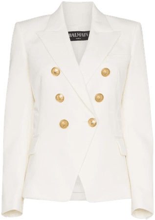 Balmain white double breasted blazer - FARFETCH