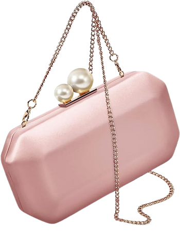 Amazon.com: M10M15 Women Pink Satin Clutch Purse Small Evening Bag with Pearl Closure for Party Wedding : Clothing, Shoes & Jewelry
