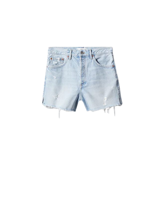 Straight shorts with frayed hem - Women | Mango USA