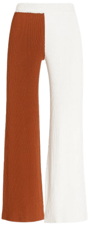 Fama Colorblocked Ribbed-Knit Pants By Staud | Moda Operandi