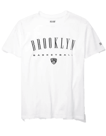 white Tailgate Women's Brooklyn Nets Oversized T-Shirt