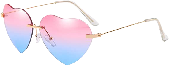 Amazon.com: Dollger Heart Sunglasses for Women Thin Metal Frame Lovely Heart Style Pink and blue lens : Clothing, Shoes & Jewelry