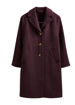 Drawn Wool Coat - Fig | Boden US