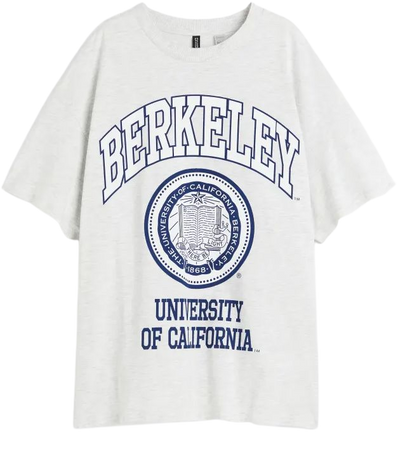 Oversized Printed T-shirt - Gray/Berkeley University - Ladies | H&M US