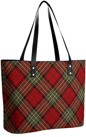 Amazon.com: Women Tartan Plaid Red Top Handle Satchel Leather Hobo Handbag Large Volume Sling Shoulder Bag for Travel Work Shopping Multi Pockets Tote Purse : Clothing, Shoes & Jewelry
