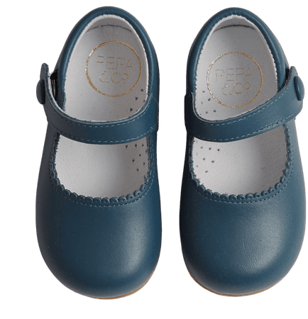 BLUE LEATHER MARY JANE SHOES