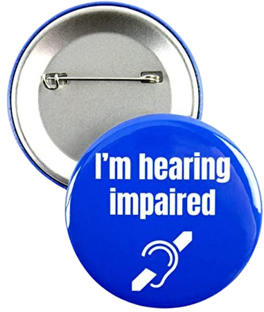 Amazon.com: 5 Pack - I'm Hearing Impaired Disability ID Aid Pinback Button Badges - 2.25 Inch Round: Clothing, Shoes & Jewelry
