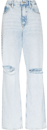 Good American ripped-detail Denim Jeans - Farfetch