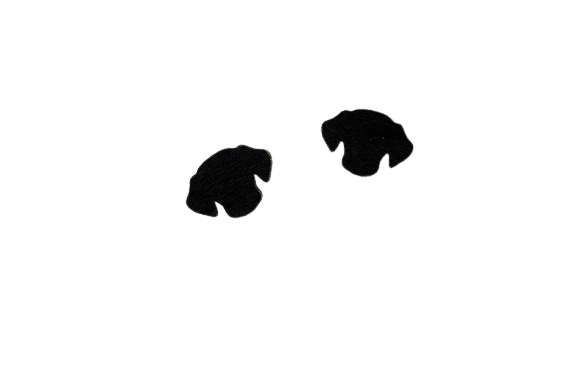 Tiny black dog earrings.