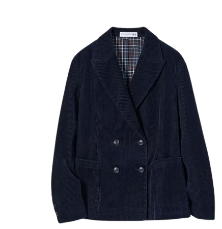 Corduroy Double-Breasted Jacket (Ines de la Fressange) | UNIQLO US