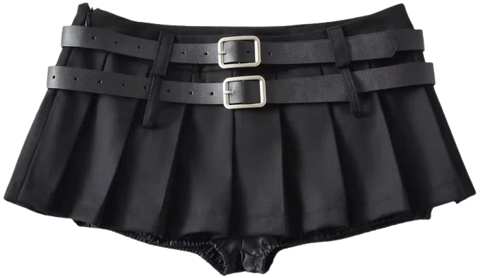 Y2K Double-Belt Extreme Micro Skirt | BOOGZEL CLOTHING – Boogzel Clothing