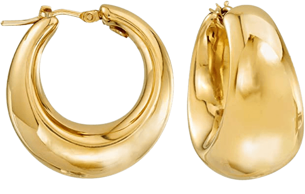 Amazon.com: Ross-Simons Italian 18kt Gold Over Sterling Hoop Earrings: Clothing, Shoes & Jewelry