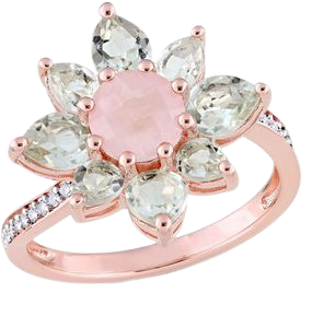 pink diamond flower ring