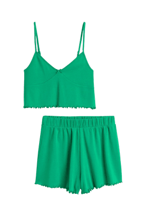 Cotton pyjamas - Green - Ladies | H&M US
