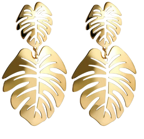 Gold Miami Green or Chrome Palm Leaf Earrings | Etsy