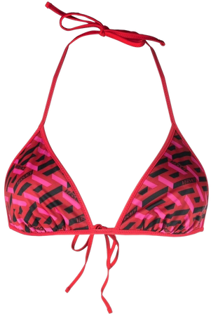 Versace logo-print Bikini Top - Farfetch