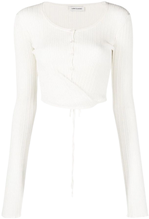 Low Classic ribbed-knit Cropped long sleeve Cardigan - Farfetch