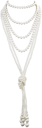 Amazon.com: Cizoe 1920s Pearls Necklace Fashion Faux Pearls Gatsby Accessories Vintage Costume Jewelry Cream Long Necklace for Women(11B-knot Pearl Necklace2 + 59" Necklace1-white): Clothing