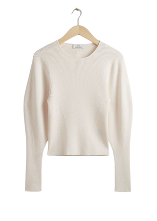 Slim Rib-Knit Jumper - White - Sweaters - & Other Stories US