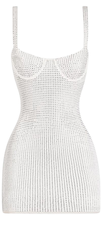 White crystal mini slip dress – HEIRESS BEVERLY HILLS